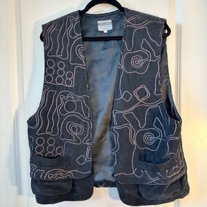 Stillman Studio Silk Blend Lagenlook Bohemian Vest, Size Medium